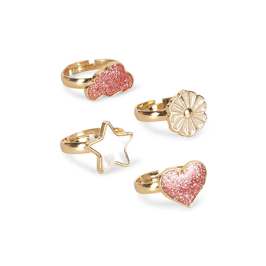 Konges Sløjd Fingerringe, sæt m 12 stk. - Multi color