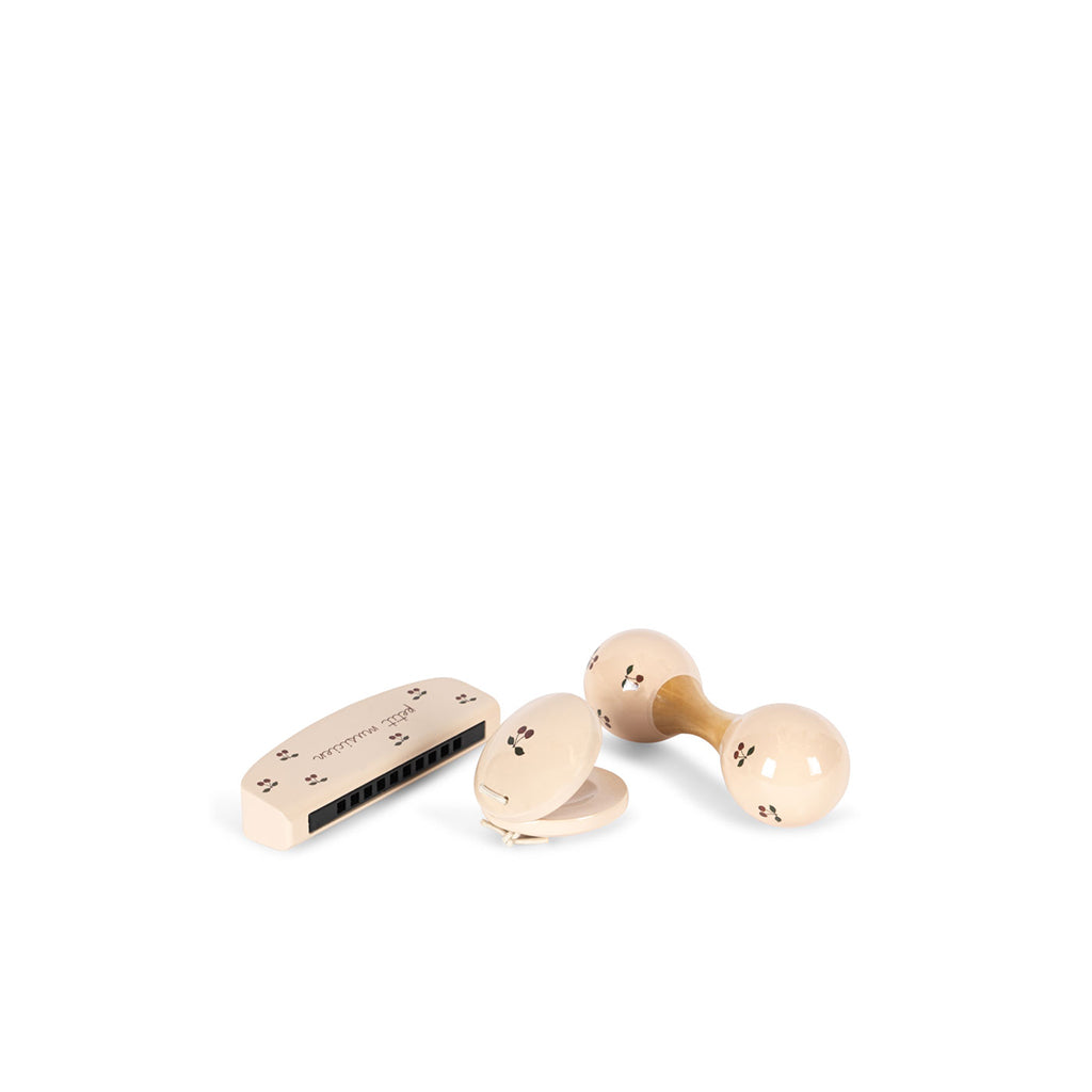 Konges Sløjd Petit Cherry Glossy, sæt m 3 musikinstrumenter - Cherry