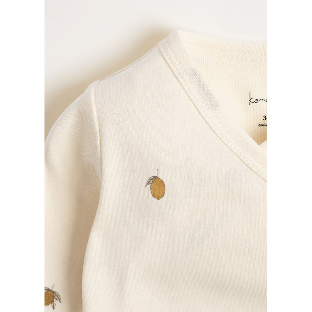 Konges Sløjd Newborn Onesie bodystocking, Lemon - str. 0-6 mdr.