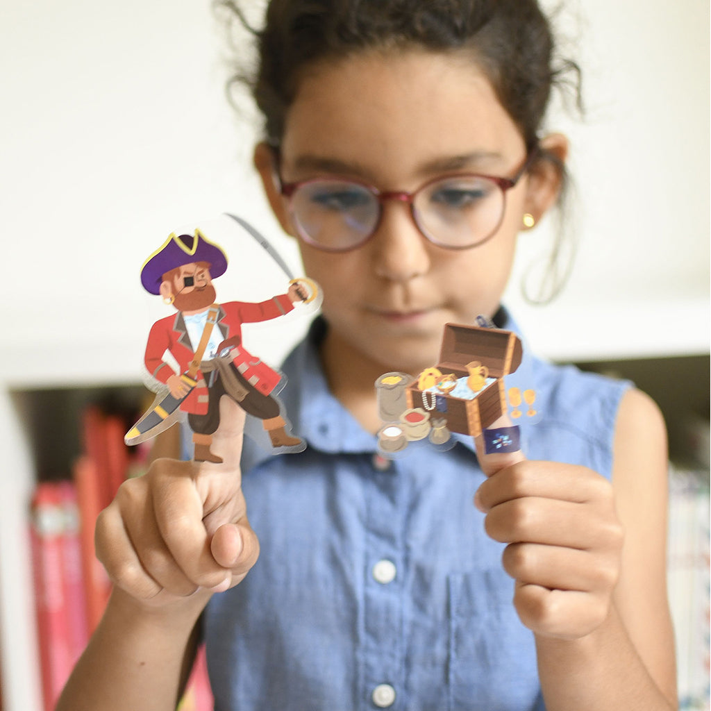 Poppik klistremosaik i papir, mini plakat og 30 stickers - Pirat