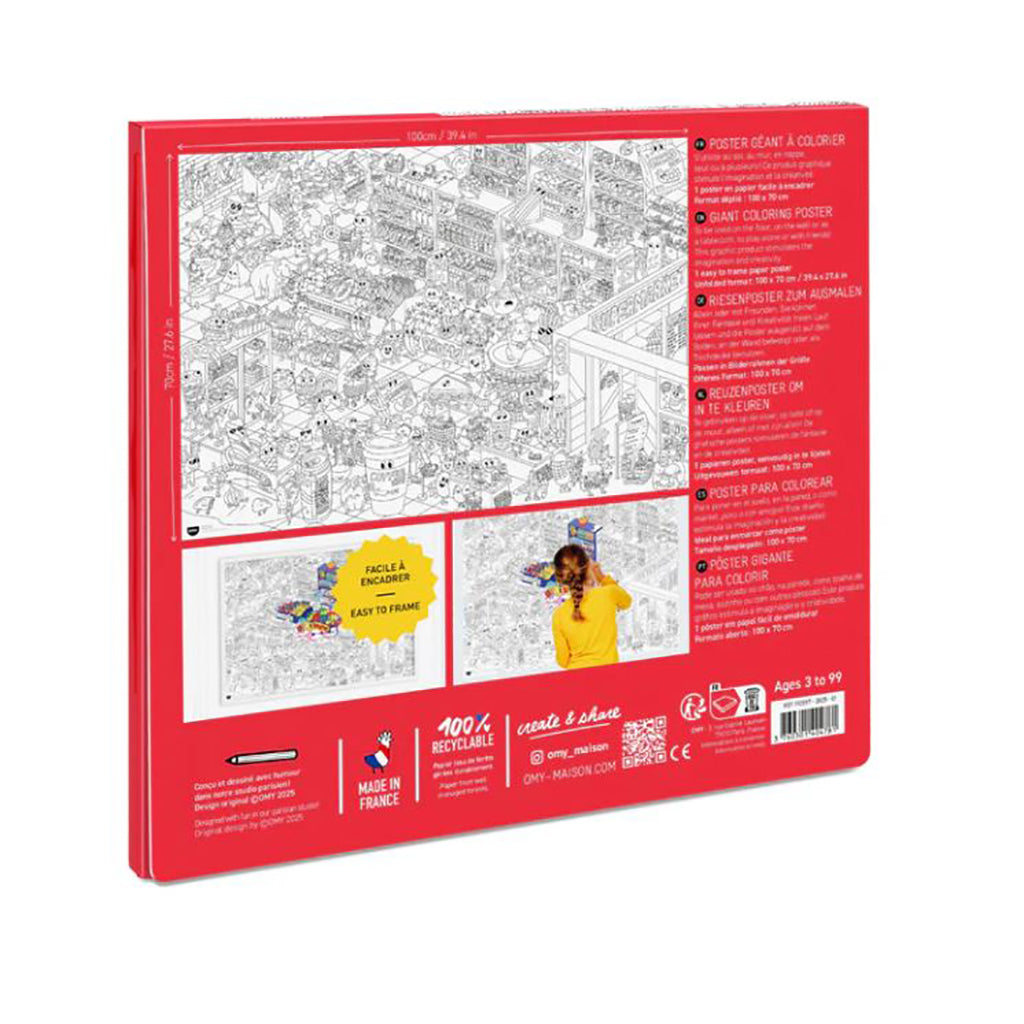 Omy stor plakat til farvelægning, Supermarket