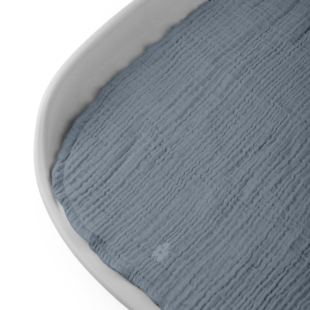 Sebra Pusleunderlag 6-lag, 2 stk. - Muslin blue