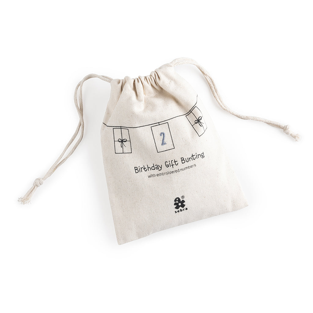 Sebra Fødselsdags ranke, gaver, tal 0-9, økologisk bomuld