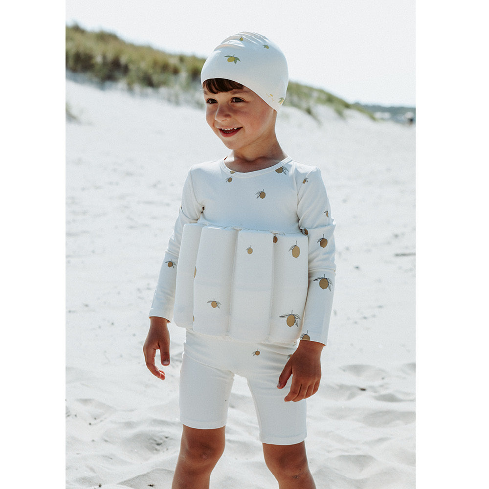 Konges Sløjd badedragt, helddragt m aftagelig flydeblokke, Lemon - str. 9 mdr. - 4 år