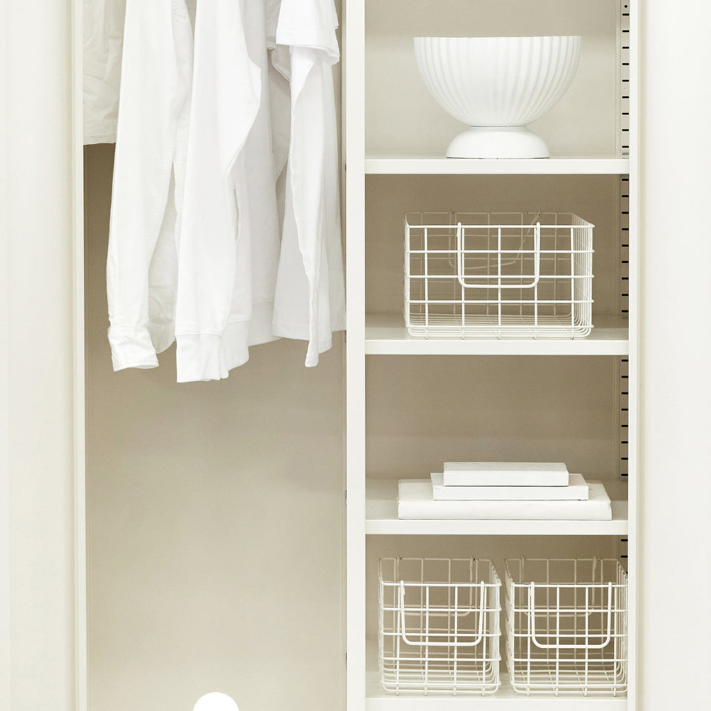 Mustard Made Baskets, sæt m. 3 trådkurve - Chalk ORDRE EFTER 11/12-25 BLIVER FØRST LEVERET I JANUAR 26