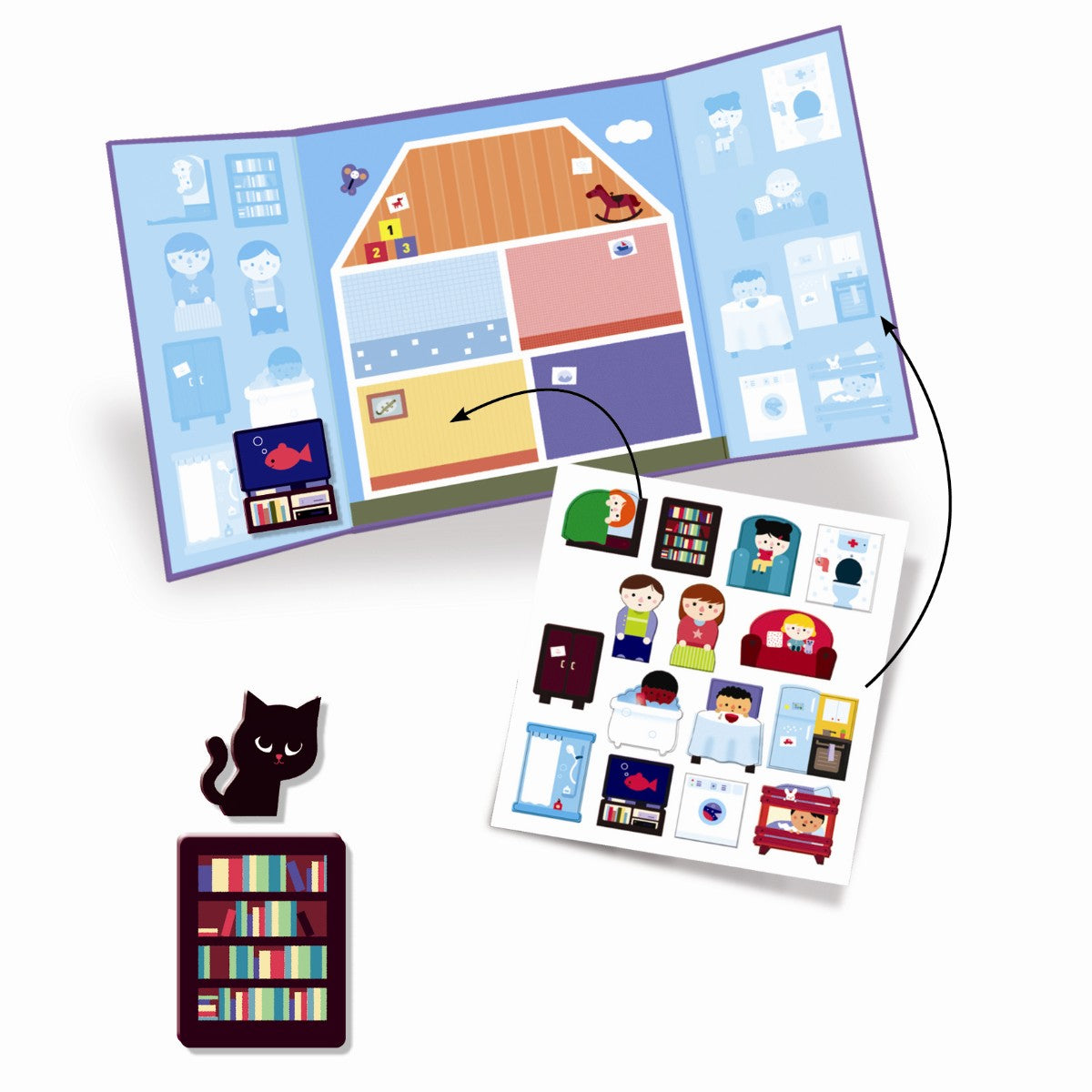 Djeco genanvendelige stickers, Hus