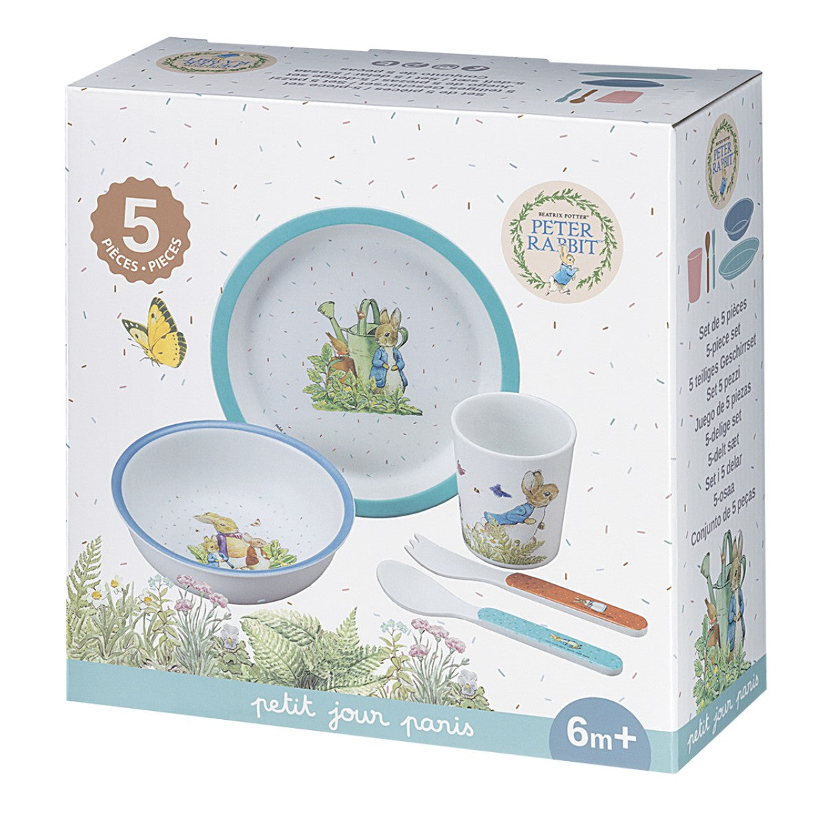 Petit Jour Paris, Peter Kanin børneservice i gaveæske m. 5 dele - Blå