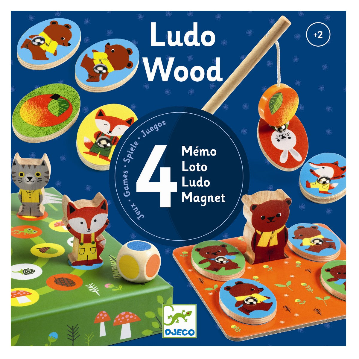 Djeco Spil, 4-i-ét - Ludo Wood