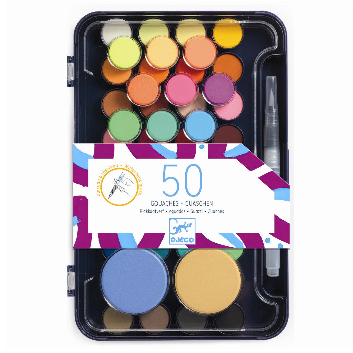 Djeco farvelade m. 50 vandfarver