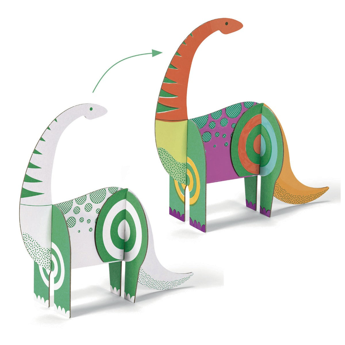 Djeco kreativ æske - Farv, saml, leg - Dinosaurer