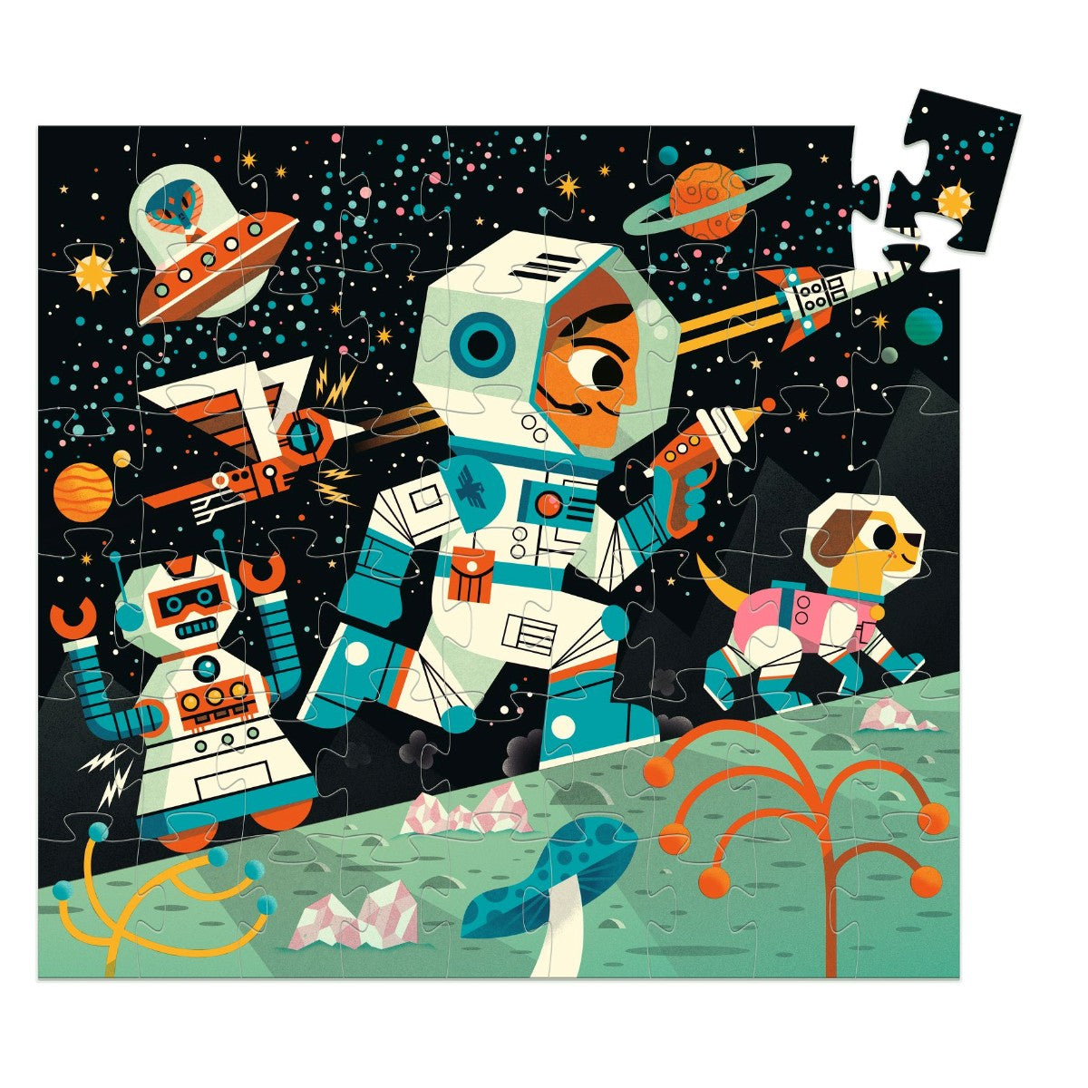 Djeco Silhuetpuslespil, Space station 54 brikker