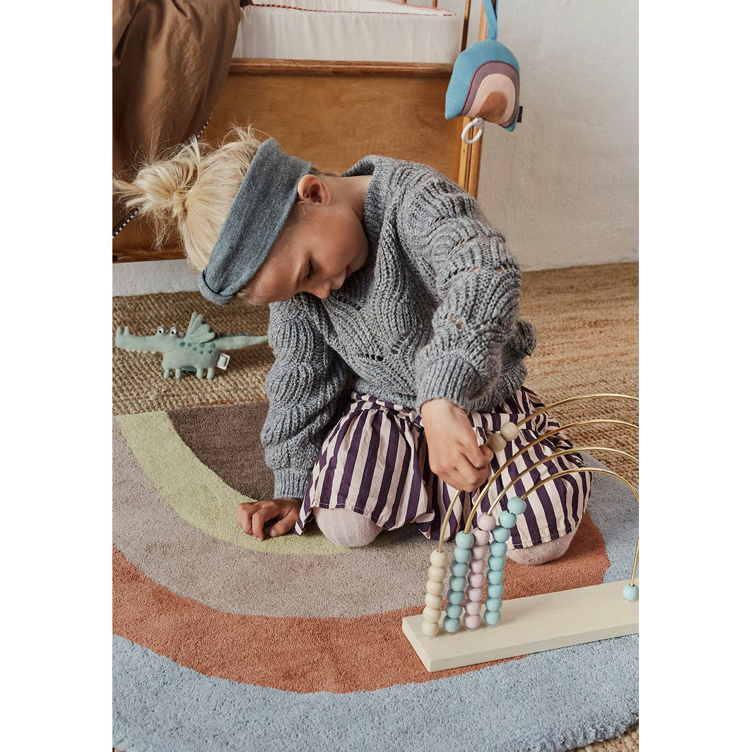 OYOY Legetøj i træ, Abacus Regnbue Kugleramme - Nature