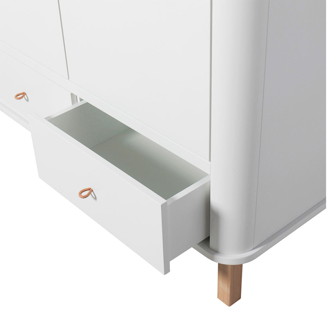 Oliver Furniture Wood klædeskab m 3 døre, hvid/eg - højde 204 cm