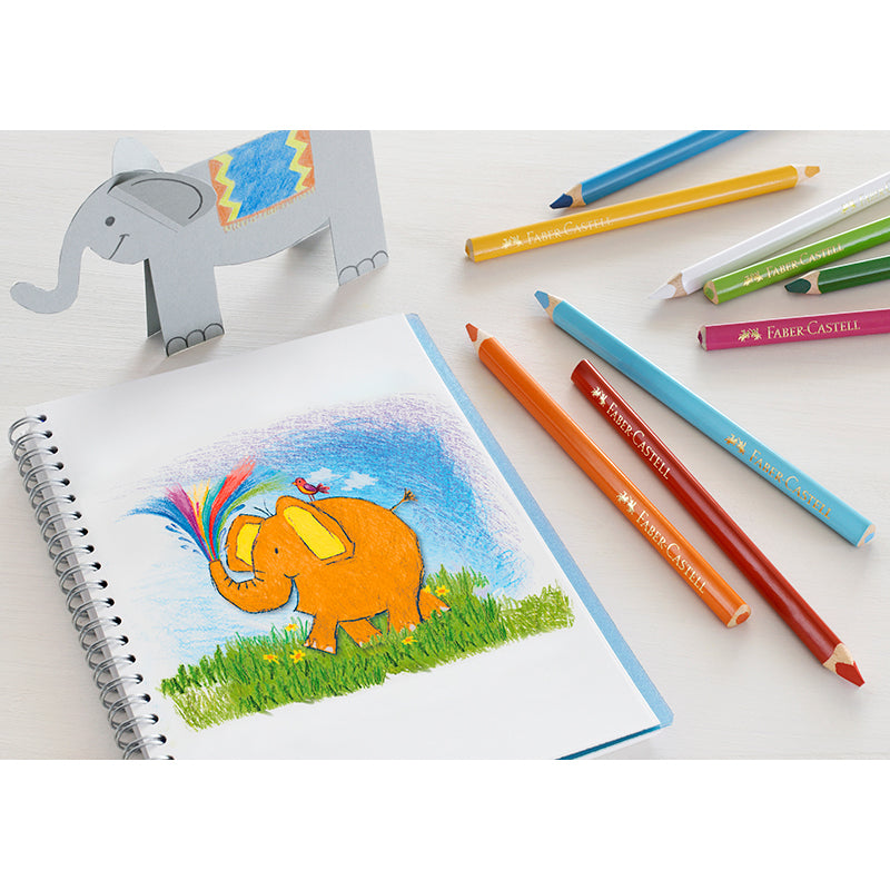 Faber-Castell, 24 stk trekantet Jumbo farveblyanter m. ekstra bred spids