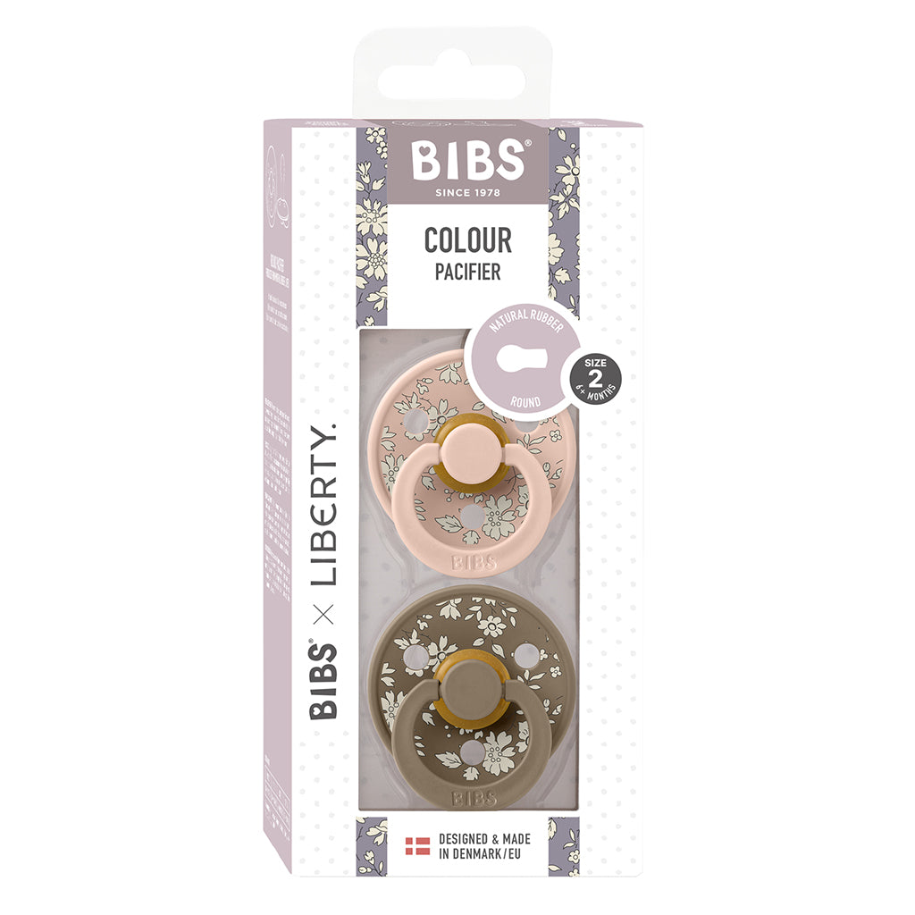 Bibs Liberty, 2-pak Colour, sutter i naturgummi, str. 2 - Capel - Blush Mix