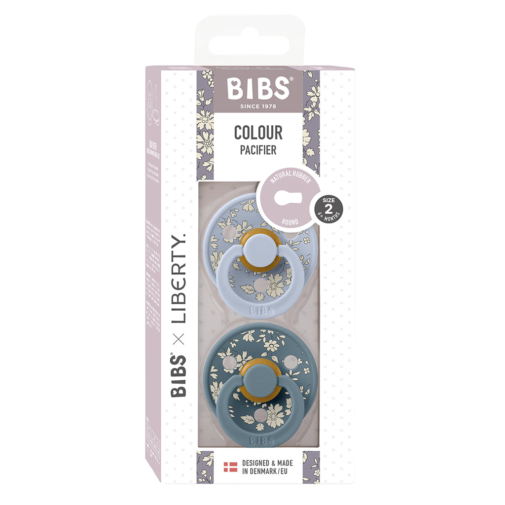Bibs Liberty, 2-pak Colour, sutter i naturgummi, str. 2 - Capel - Dusty Blue Mix
