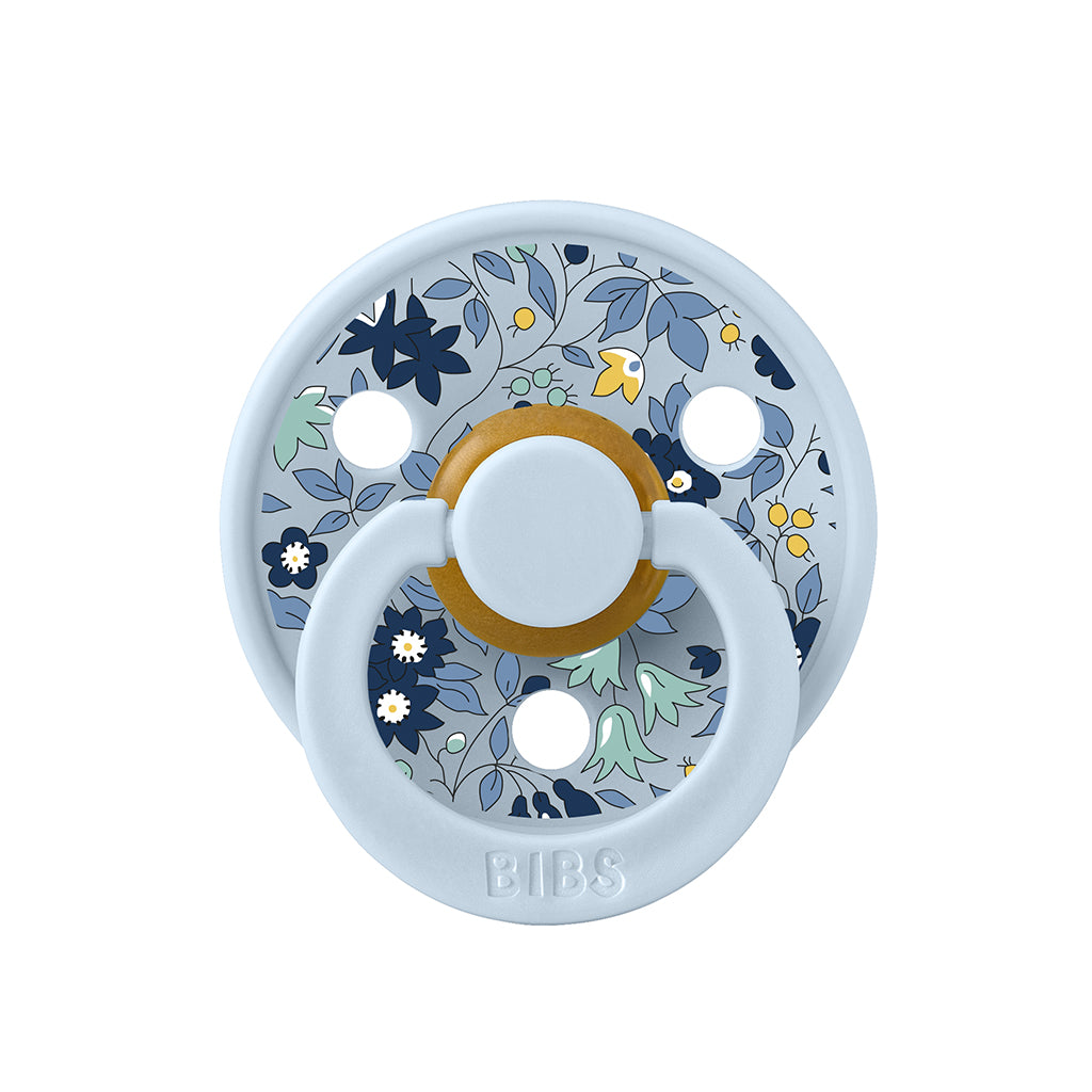 Bibs Liberty, 2-pak Colour, sutter i naturgummi, str. 2 - Chamomile Lawn - Baby Blue Mix