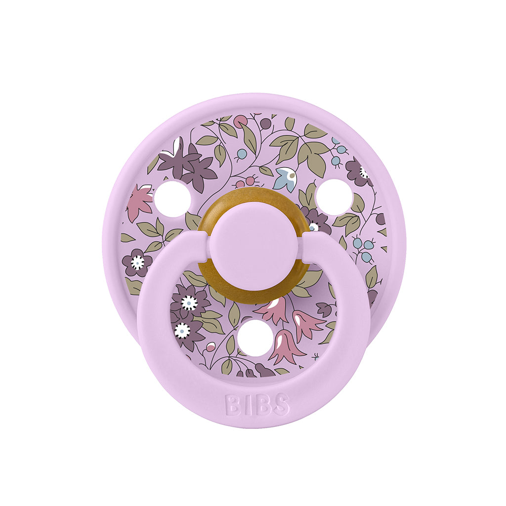 Bibs Liberty, 2-pak Colour, sutter i naturgummi, str. 2 - Chamomile Lawn - Violet Sky Mix