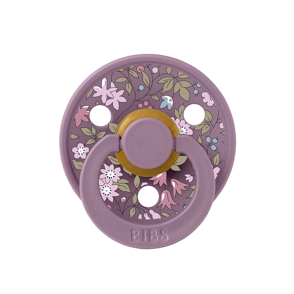 Bibs Liberty, 2-pak Colour, sutter i naturgummi, str. 2 - Chamomile Lawn - Violet Sky Mix