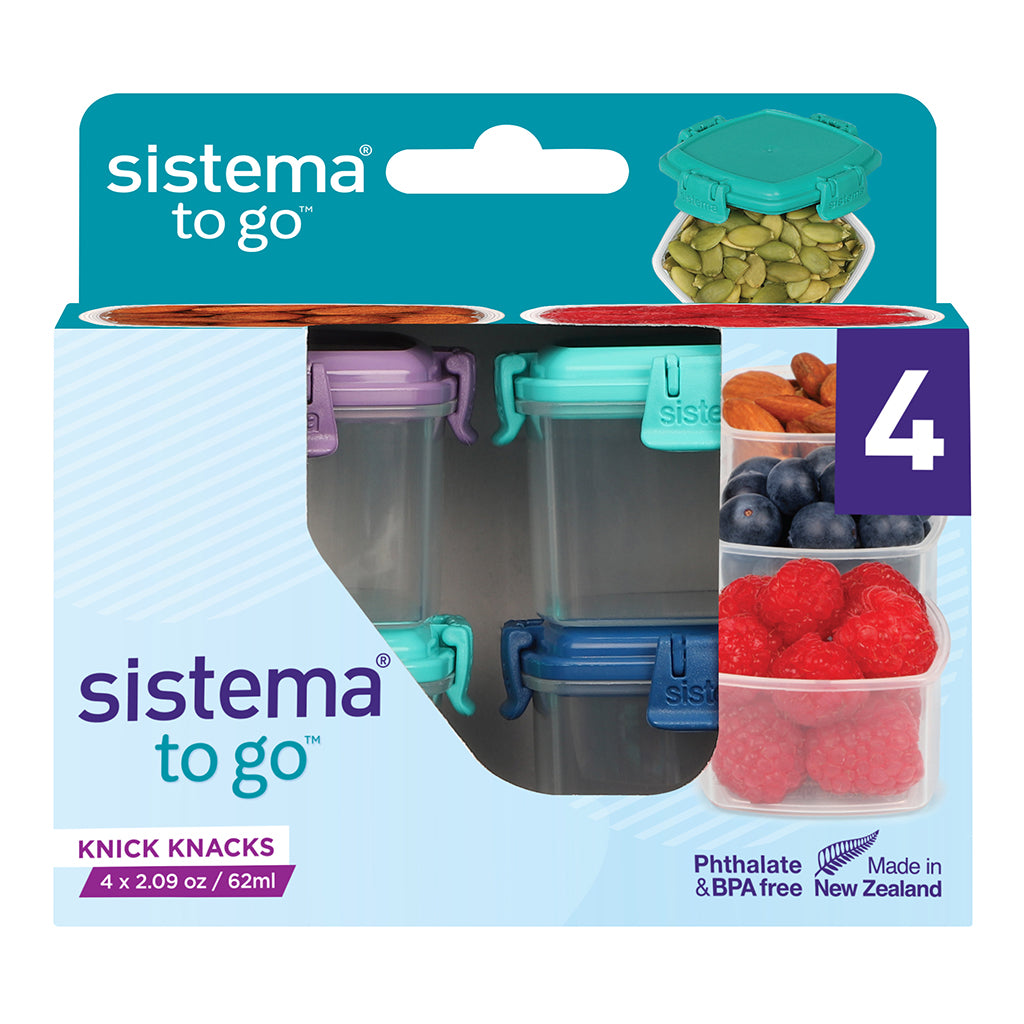 Sistema Mini Snackbøtter to go, Knick Knack 62ml - 4-pak