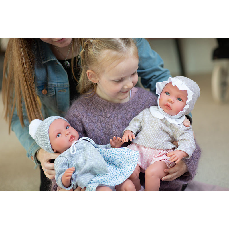 Así Leonora babydukke, 46 cm - Rosa mamelukker og beige bluse