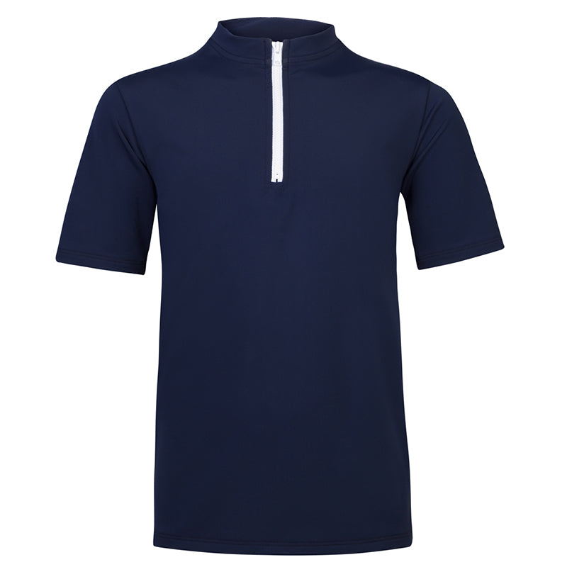 Petit Crabe UV badebluse m. lynlås og korte ærmer, Max, blue - 1-10 år