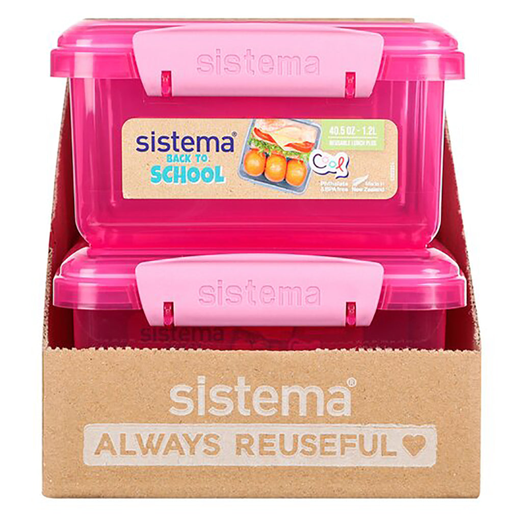 Sistema Lunch plus lunch madkasse m. 1 rum, 1.2L - Pink