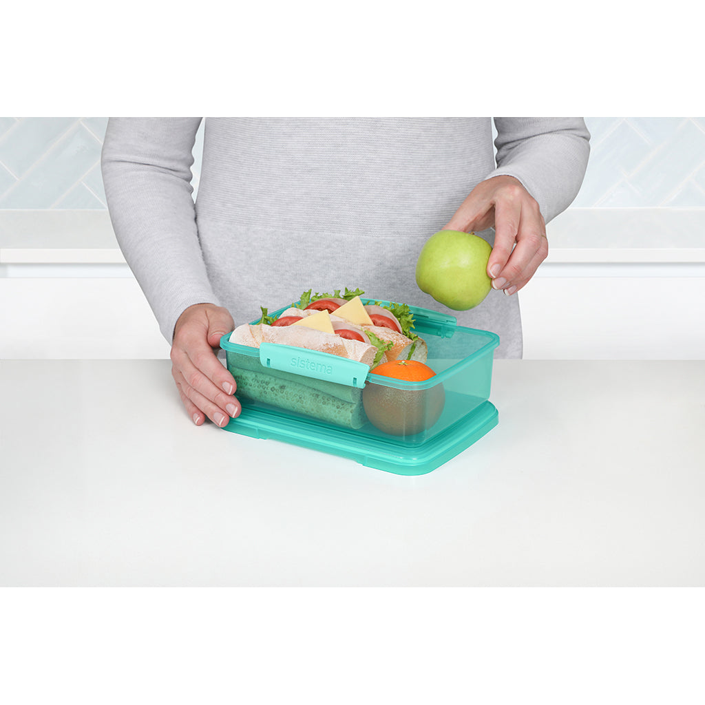 Sistema Coloured Lunch Madkasse m. 1 rum, 2L - Teal