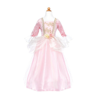 Smuk lyserød prinsessekjole med flæser, og skørt i flere lag fra Great Pretenders. Udklædningstøj