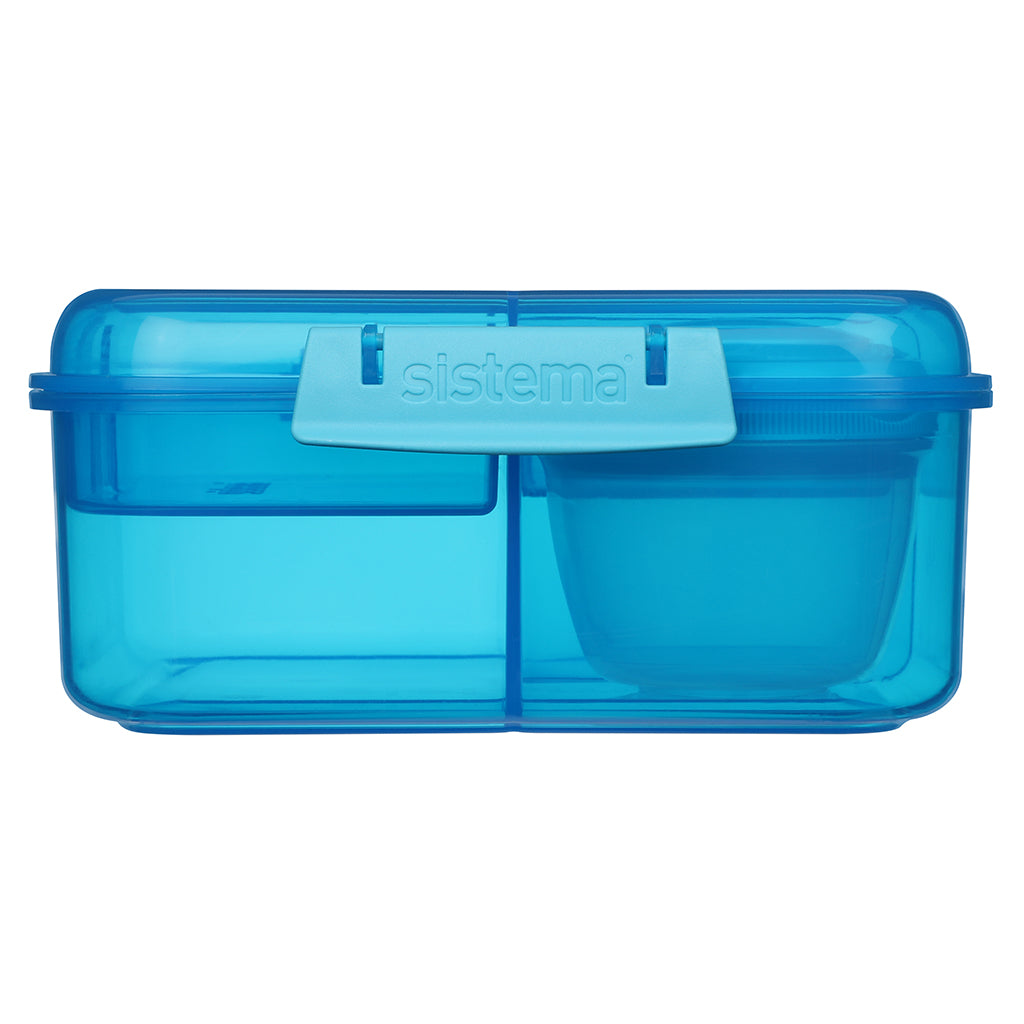 Sistema Bento Cube madkasse m 5 rum og en beholder, 1.25L - Blue