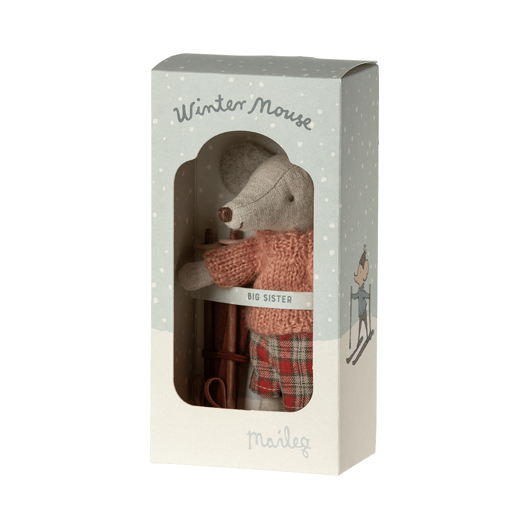 Maileg Vintermus med ski, Storesøster