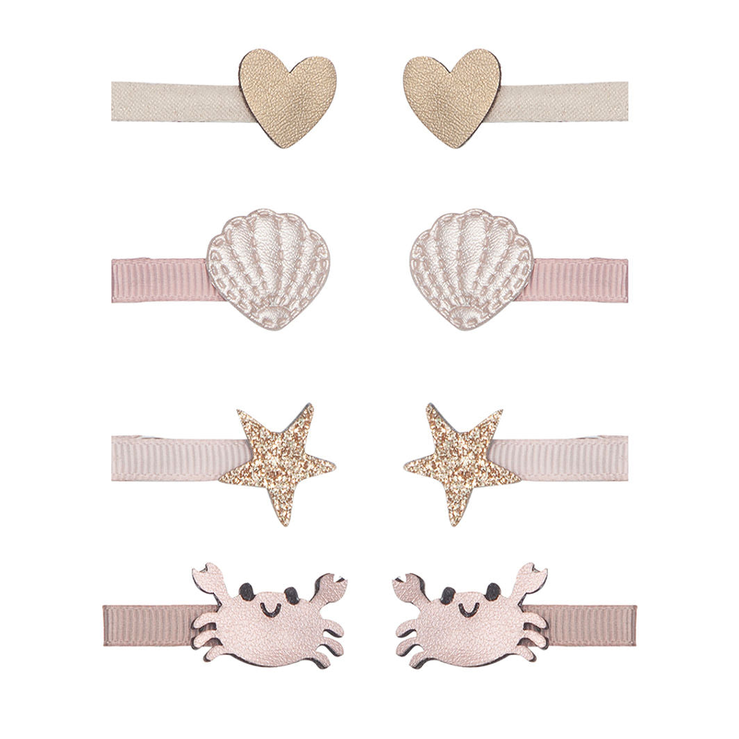 Mimi & Lula, 8 hårclips - Mini Cecil Crab By The Seaside