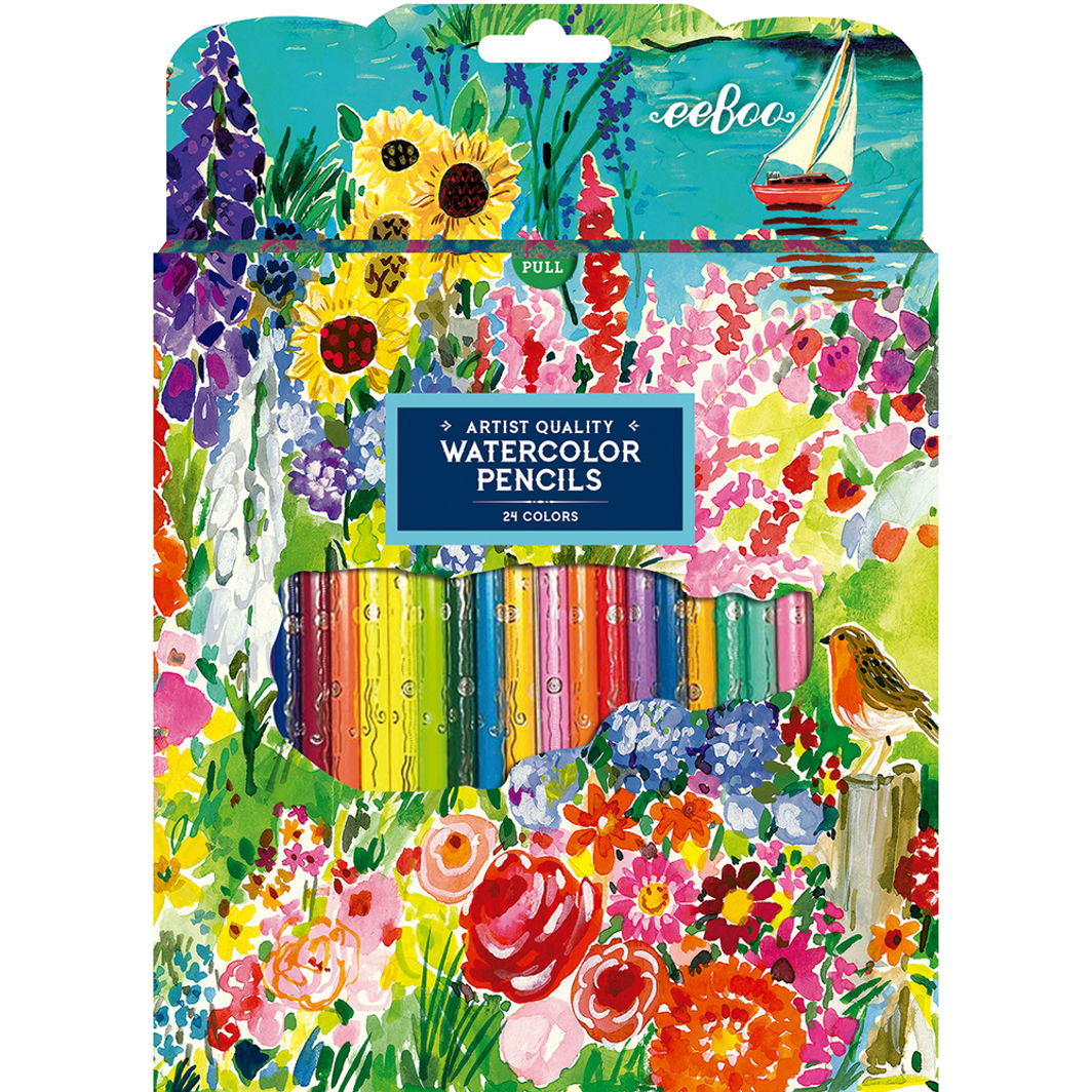 eeBoo 24 Akvarel farveblyanter, Seaside Garden