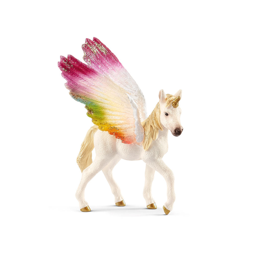 Schleich regnbue enhjørning m. vinger, føl