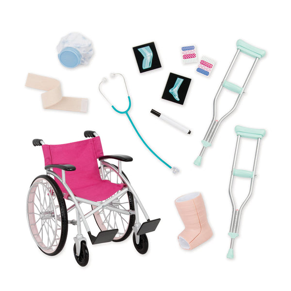 social berømt perspektiv Our Generation Hospitalssæt m kørestol - dukketilbehør - Lirum Larum Leg