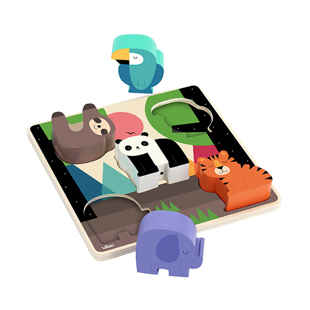 Vilac puslespil m. lyd, 5 brikker - Jungle af Andy Westface