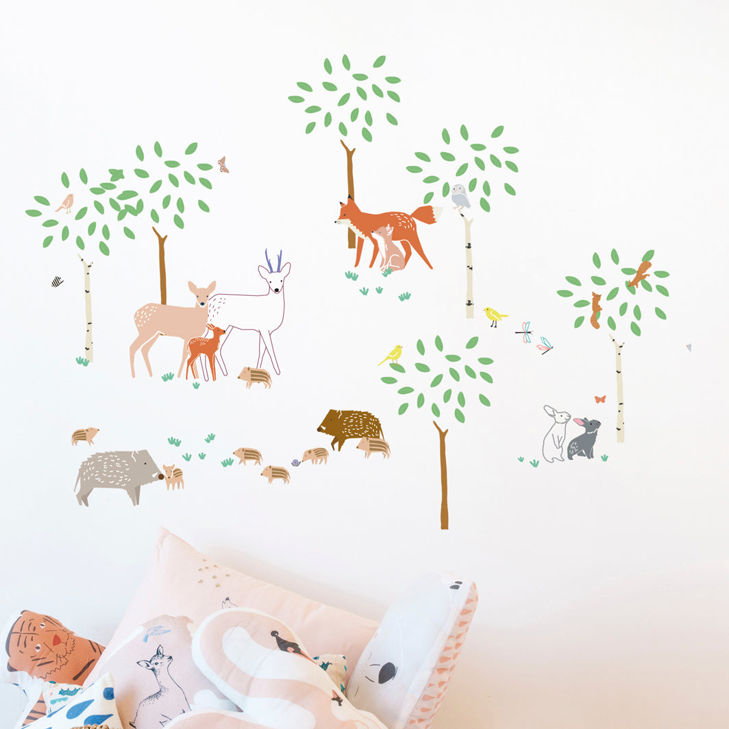 Mimi Lou wallsticker, Dyr i skoven
