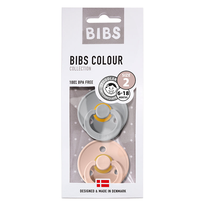 Bibs 2-pak, sutter i naturgummi, str. 2 - cloud/blush