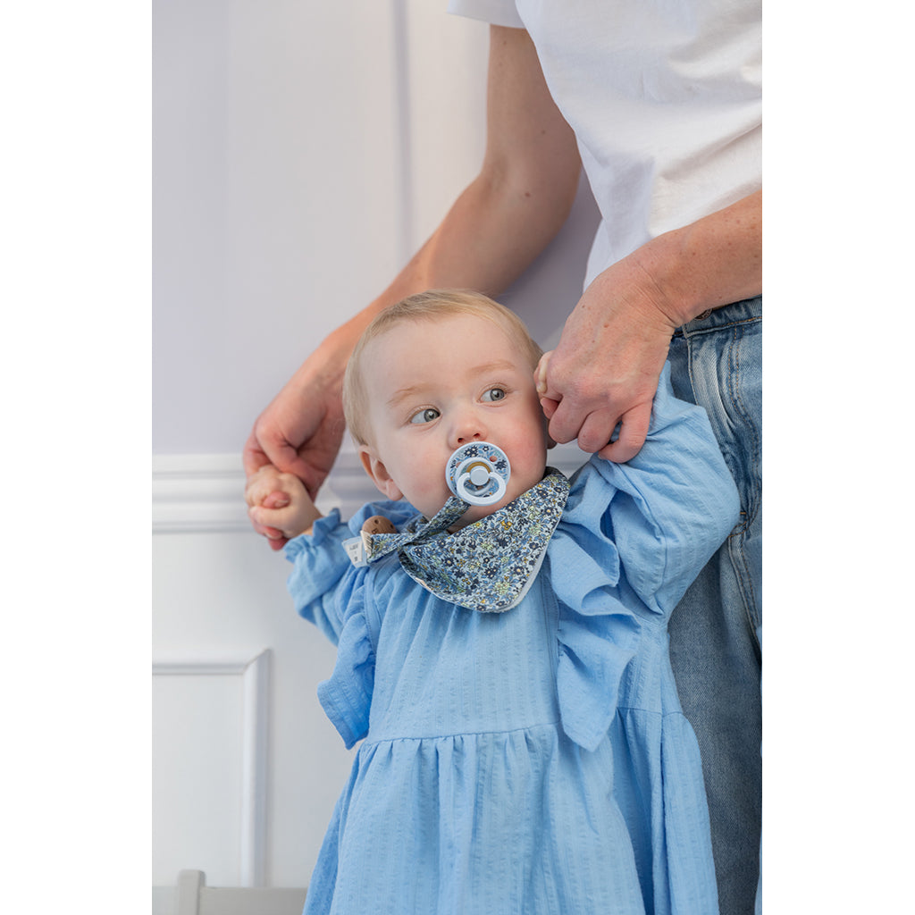 Bibs Liberty, 2-pak Colour, sutter i naturgummi, str. 2 - Chamomile Lawn - Baby Blue Mix