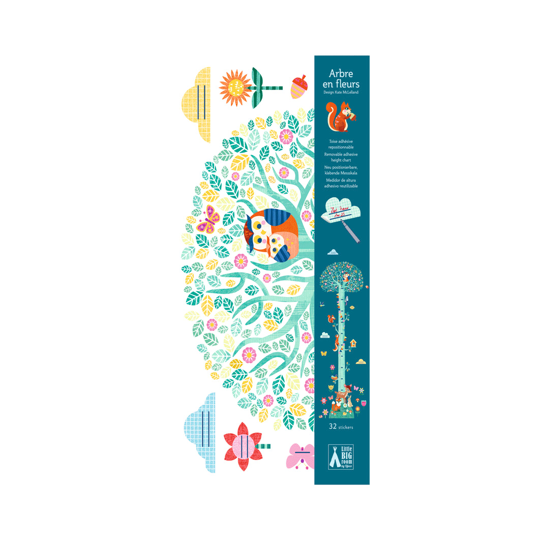 Djeco wallsticker, højdemåler m. skovens dyr