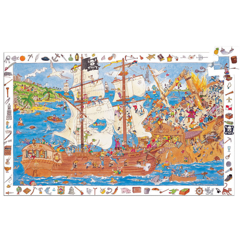 Djeco observationspuslespil, pirat - 100 brikker