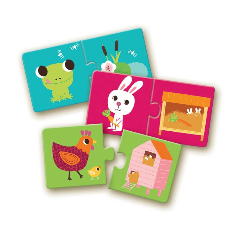 Djeco puslespil duo, hvem bor hvor