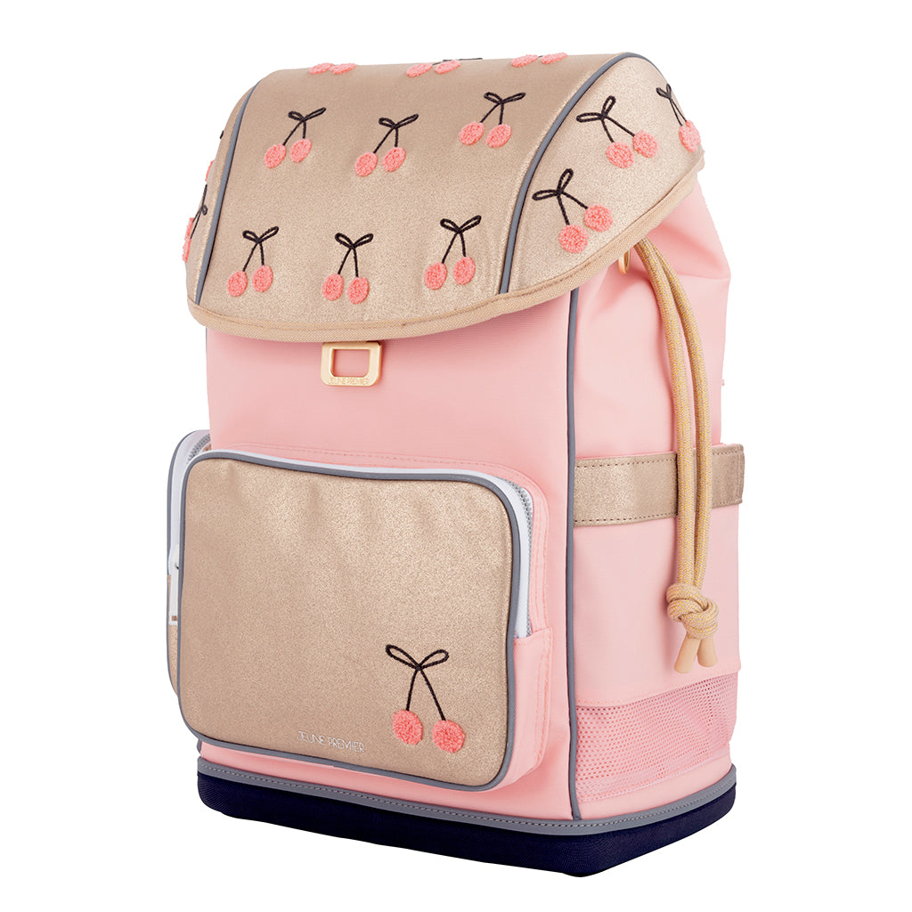 Jeune Premier Ergonomic rygsæk, Cherry Pompon - Fra 6-10 år