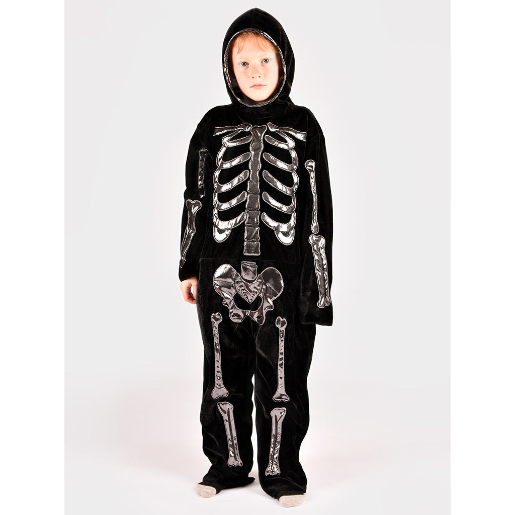 Den goda Fen kostume, Skelet jumpsuit - Str. 4-6 år
