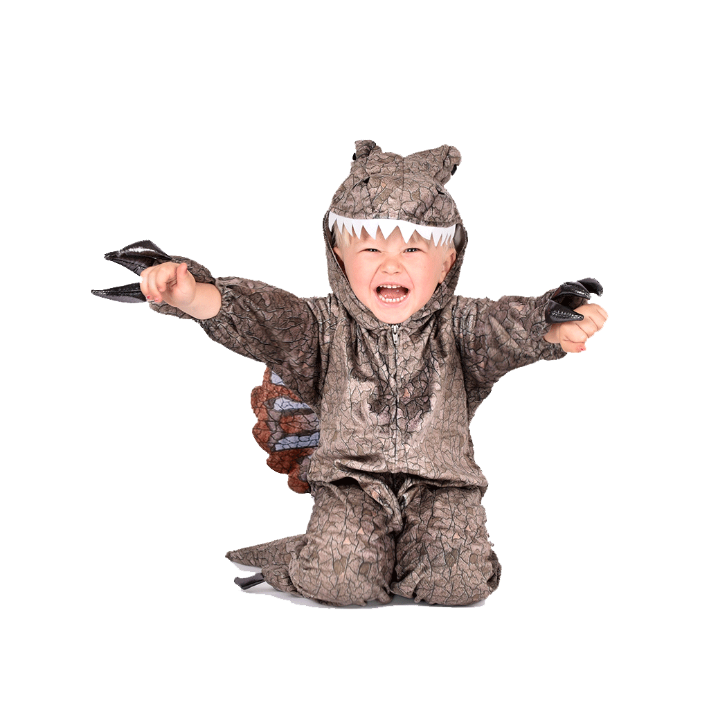 Den goda Fen dyrekostume, Dinosaur Spinosaur jumpsuit - Str. 3-5 år