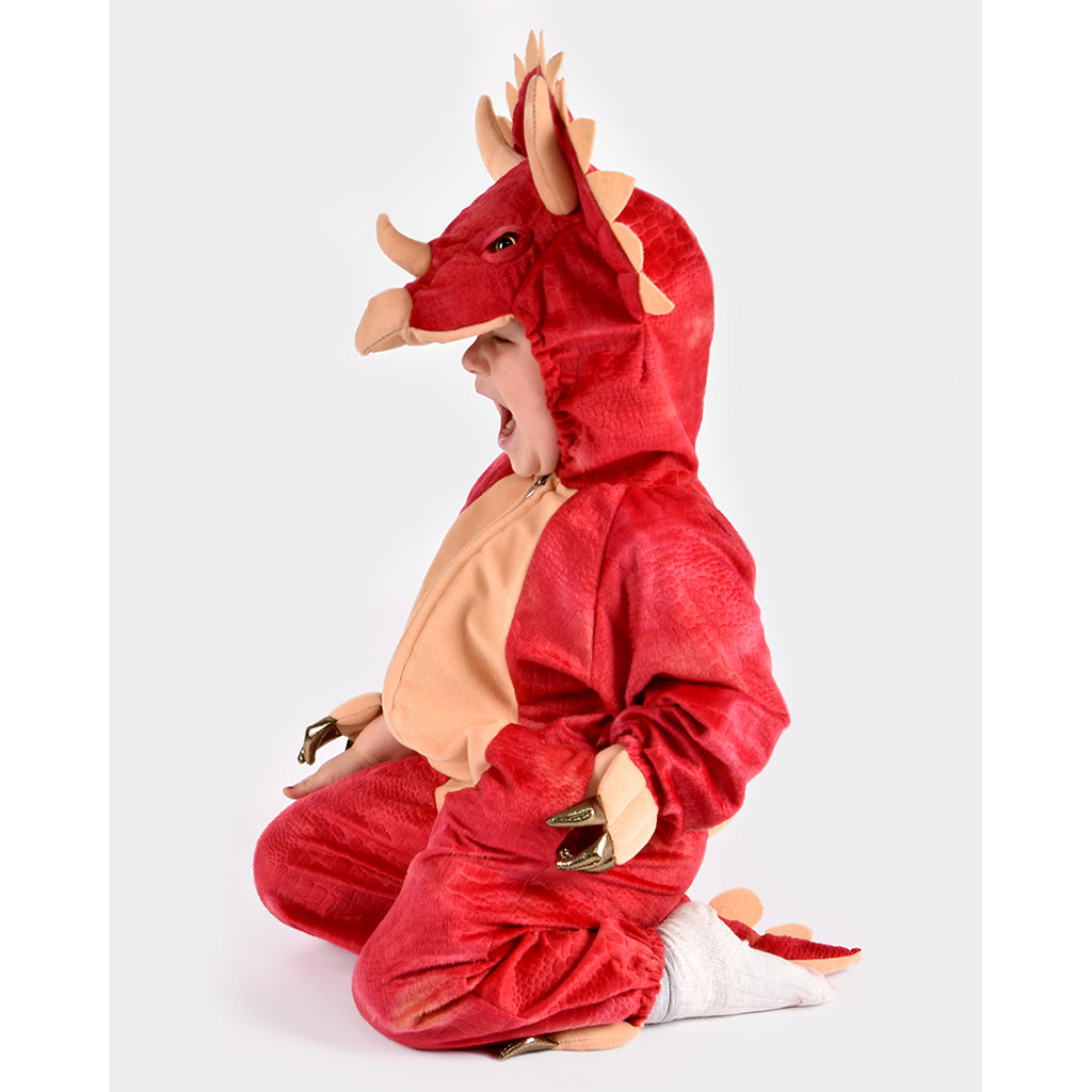 Den goda Fen dyrekostume, Dinosaur Triceratops jumpsuit - 3-5 år