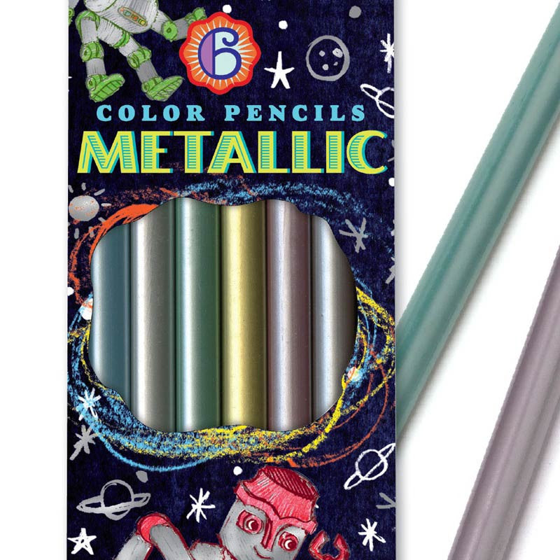 Farveblyanter m metallic, 6 stk - Robot