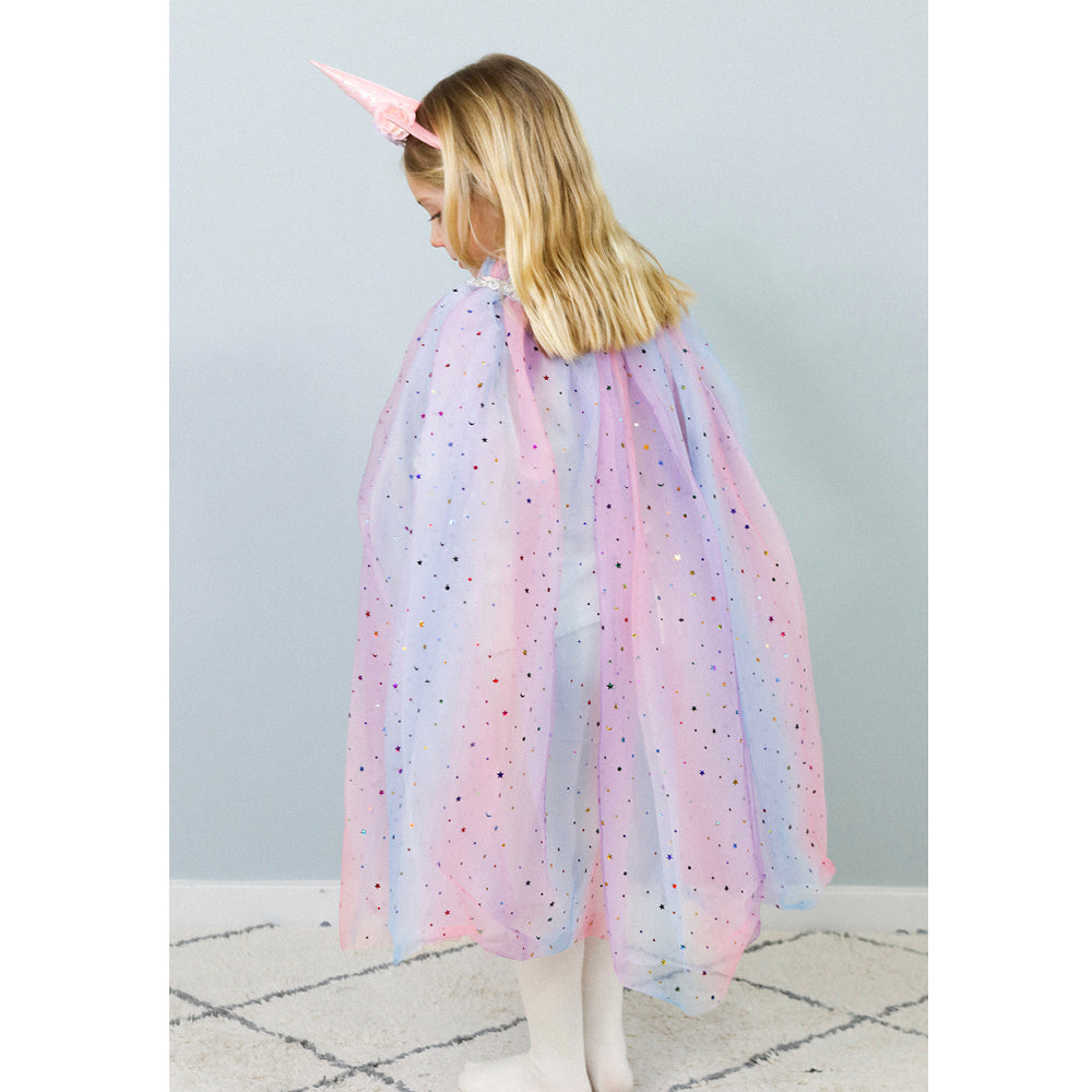 Great Pretenders dyrekostume, enhjørnings kappe og hårbøjle - str. 4-6 år