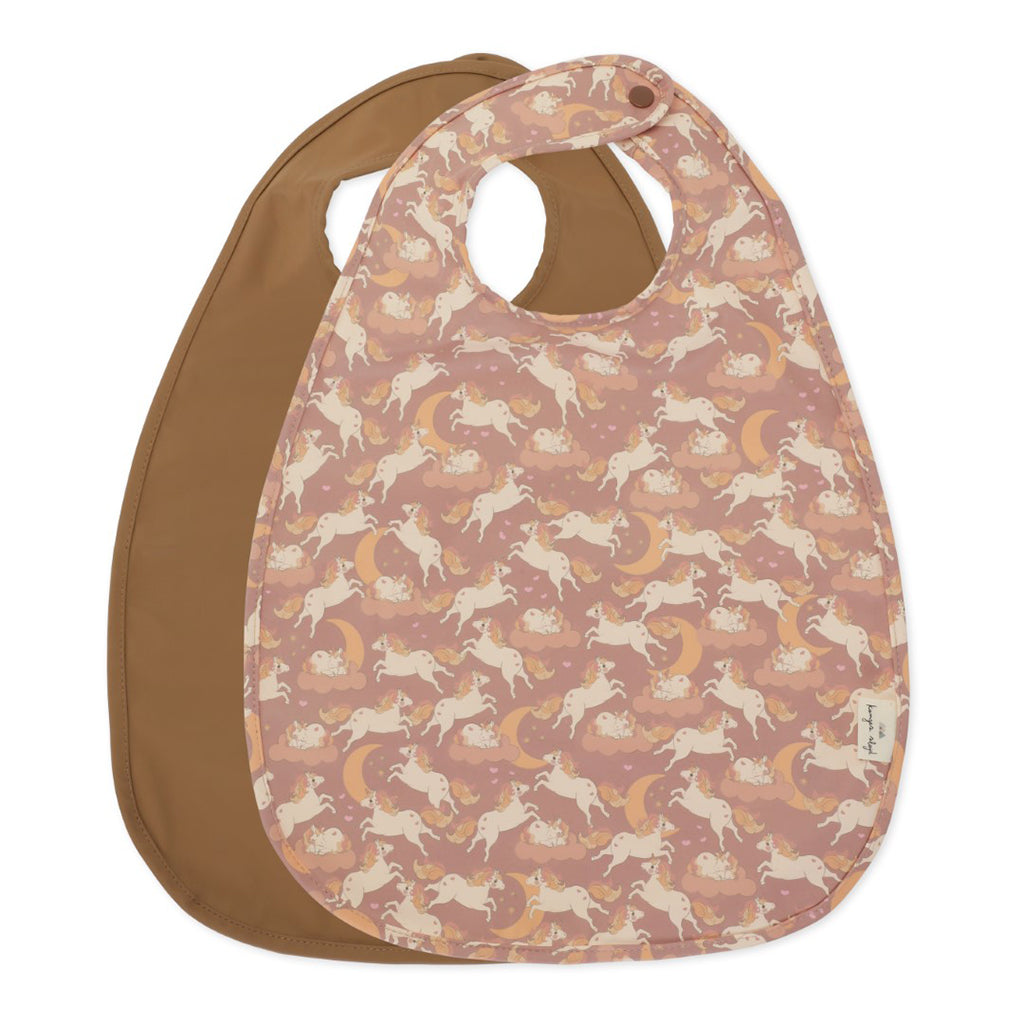 Konges Sløjd hagesmæk, 2-pak - Unicorn blush/toasted coconut