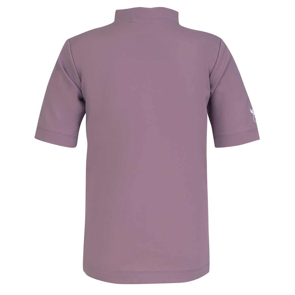 Petit Crabe UV badebluse m. lynlås og korte ærmer, Max, Heather - 1-10 år